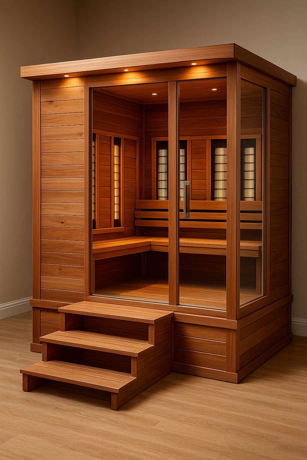 Luxury Infrared Sauna with Steps