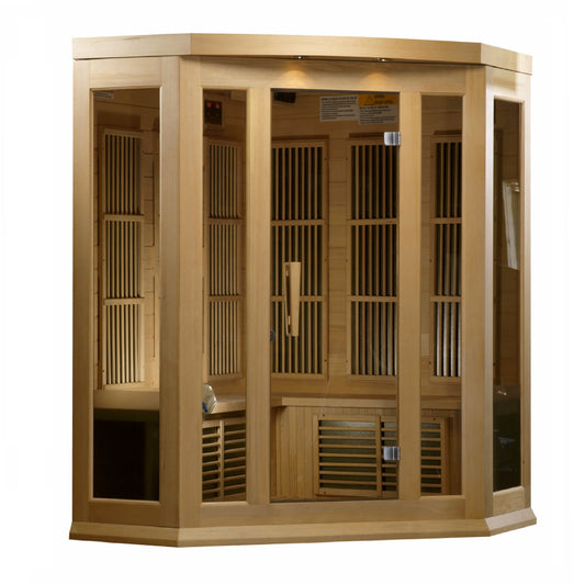 Maxxus 3-Person Corner Low EMF FAR Infrared Sauna (Hemlock)