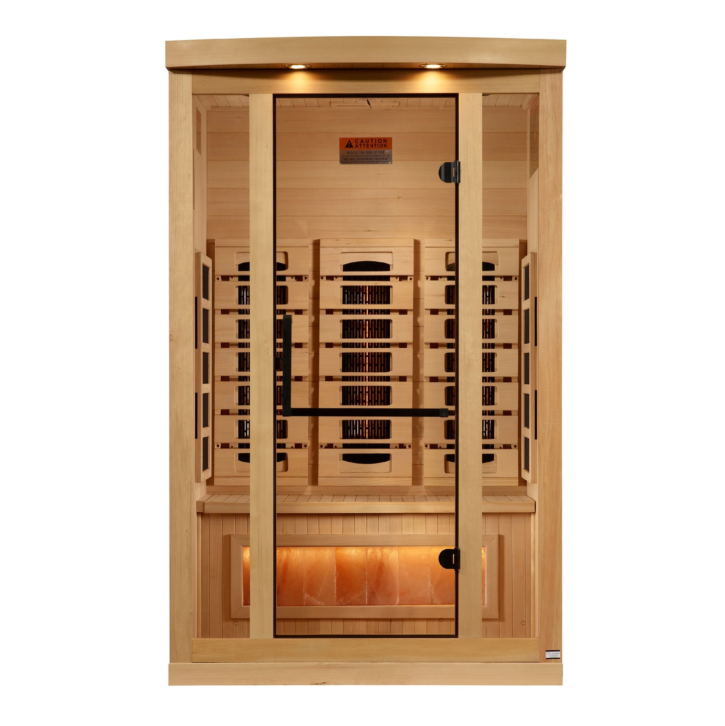 Golden Designs Reserve Edition 2-Person Full Spectrum Near Zero EMF Infrared Sauna with Himalayan Salt Bar