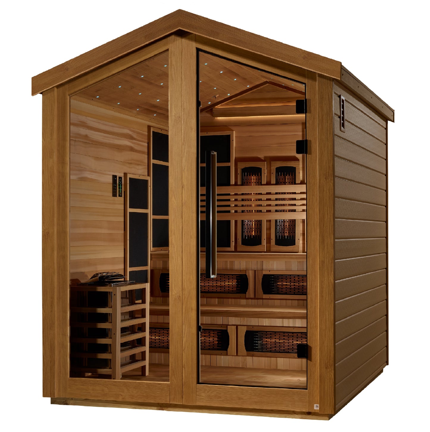 Kaskinen 6-Person Outdoor Hybrid Sauna (Red Cedar)