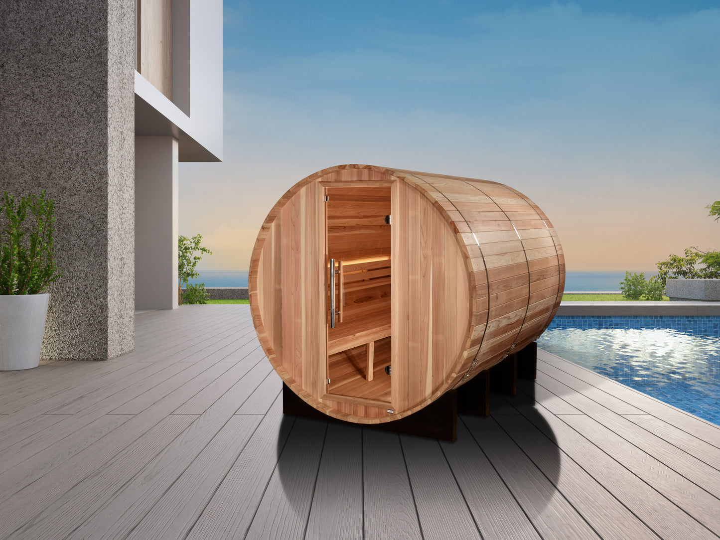 Klosters 6-Person Barrel Traditional Sauna