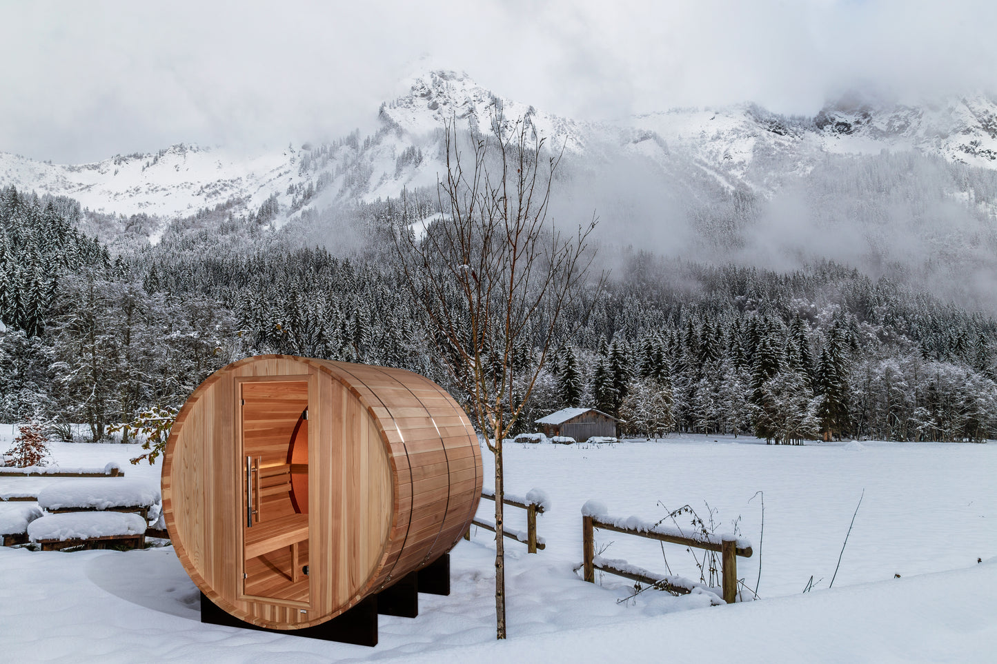 Golden Designs Zurich 4-Person Barrel Traditional Sauna