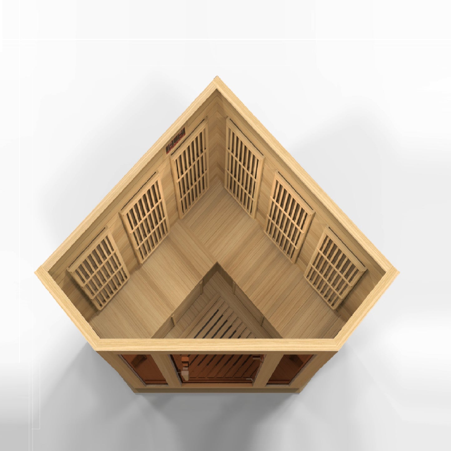 Maxxus 3-Person Corner Low EMF FAR Infrared Sauna (Hemlock)